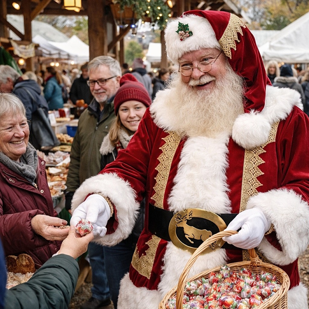 Santa at a market